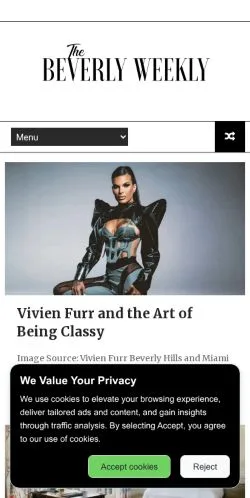 Forhåndsvisning av nettstedet The Beverly Weekly, medium fra USA for sponsede artikler