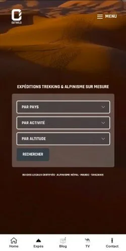 Vista previa del sitio Outwild, medio de Francia para artículos patrocinados