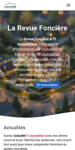 Anteprima del sito Revue Foncière, media di Francia per articoli sponsorizzati