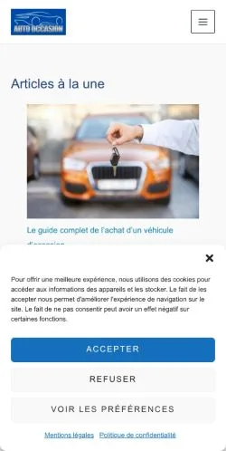 Podgląd witryny Auto Occasion, medium z kraju Francja do artykułów sponsorowanych