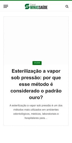 Anteprima del sito Canal Minas Saúde, media di Brasile per articoli sponsorizzati