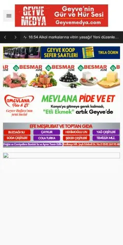スポンサード記事向けのトルコメディア、Geyve Medyaのサイトプレビュー