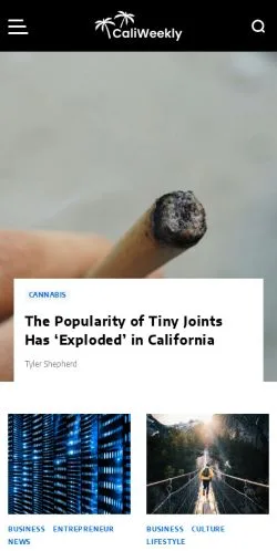 Förhandsvisning av webbplatsen Cali Weekly, medium i USA för sponsrade artiklar