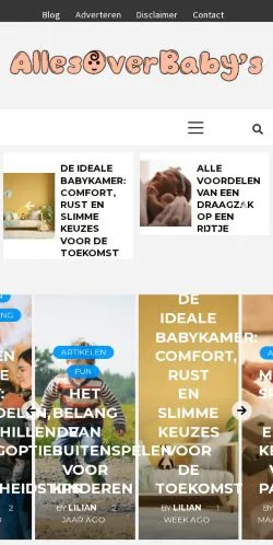 Anteprima del sito AllesOverBabys, media di Paesi Bassi per articoli sponsorizzati