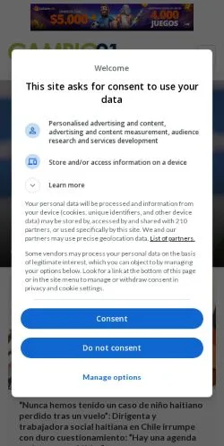 Anteprima del sito Ahora en Cambio21, media di Spagna per articoli sponsorizzati