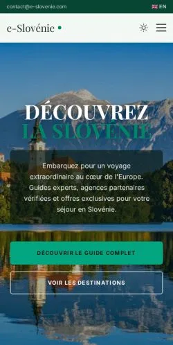 Anteprima del sito e-Slovénie, media di Francia per articoli sponsorizzati