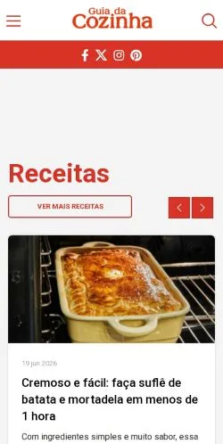 Anteprima del sito Guia Da Cozinha, media di Brasile per articoli sponsorizzati
