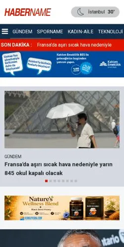 Sponsorlu makaleler için Türkiye medyası Habername sitesinin önizlemesi