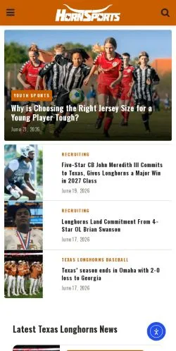 Anteprima del sito HornSports, media di Stati Uniti per articoli sponsorizzati