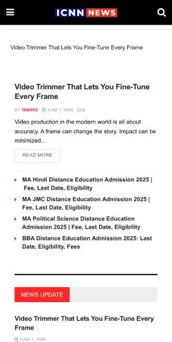 Vista previa del sitio ICNN DISTANCE EDUCATION IN INDIA, medio de India para artículos patrocinados