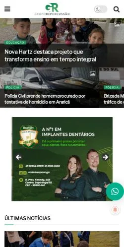 Anteprima del sito Jornal Repercussão, media di Brasile per articoli sponsorizzati