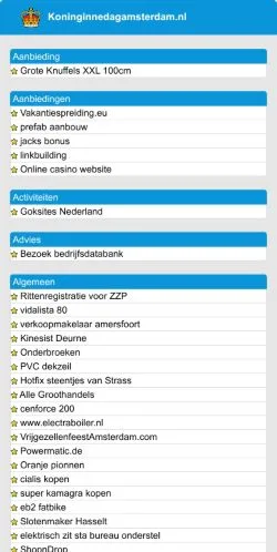 Podgląd witryny Koninginnedagamsterdam.nl, medium z kraju Holandia do artykułów sponsorowanych