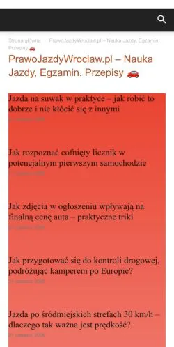 Anteprima del sito PrawoJazdyWroclaw, media di Polonia per articoli sponsorizzati