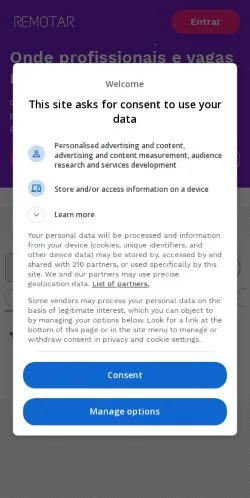 Anteprima del sito Remotar, media di Brasile per articoli sponsorizzati