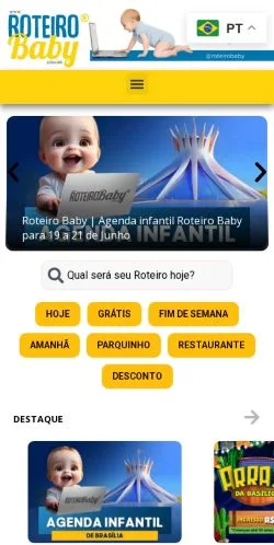 Anteprima del sito Roteiro Baby Brasília, media di Brasile per articoli sponsorizzati