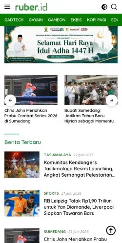 Podgląd witryny Ruber, medium z kraju Indonezja do artykułów sponsorowanych