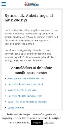Preview of the Rytmen website, a media outlet in Denmark for sponsored articles
