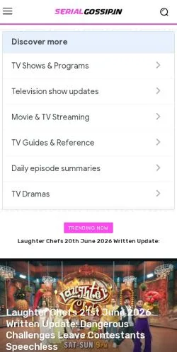 Anteprima del sito SerialGossip, media di India per articoli sponsorizzati
