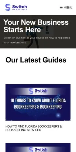 スポンサード記事向けのアメリカ合衆国メディア、Switch On Businessのサイトプレビュー