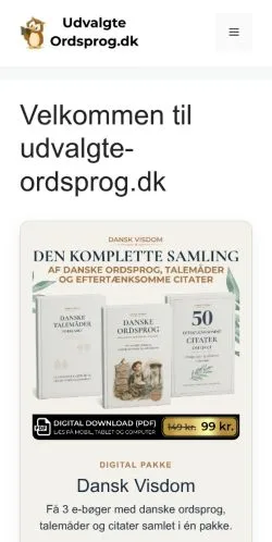 스폰서 기사용 덴마크 매체 Udvalgte Ordsprog 사이트 미리보기