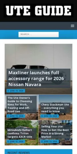Sponsorlu makaleler için Avustralya medyası Ute Guide sitesinin önizlemesi
