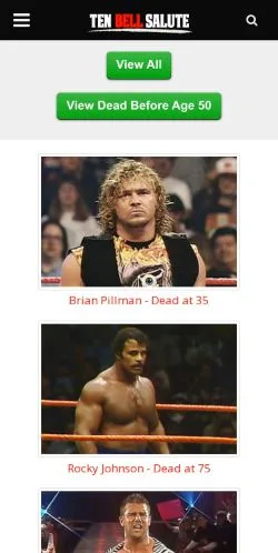 Anteprima del sito Dead Wrestlers, media di Stati Uniti per articoli sponsorizzati