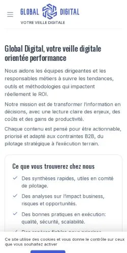 スポンサード記事向けのフランスメディア、Global Digitalのサイトプレビュー