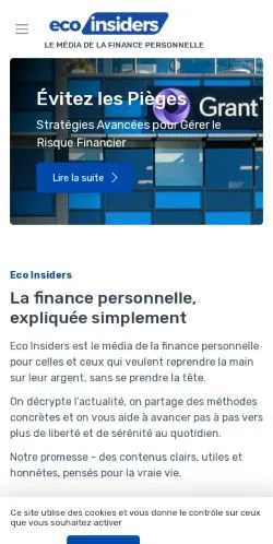 Anteprima del sito Eco Insiders, media di Francia per articoli sponsorizzati