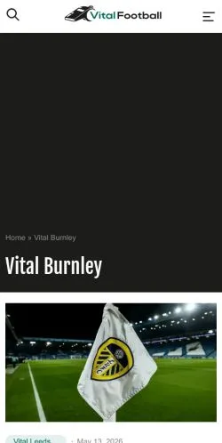 Podgląd witryny Vital Football Burnley, medium z kraju Wielka Brytania do artykułów sponsorowanych