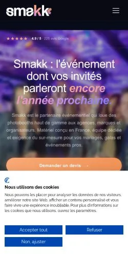 Anteprima del sito Smakk Photobooth, media di Francia per articoli sponsorizzati