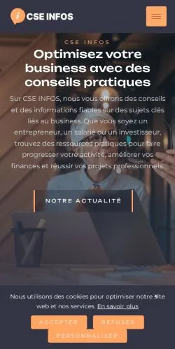 Anteprima del sito CSE Infos, media di Francia per articoli sponsorizzati