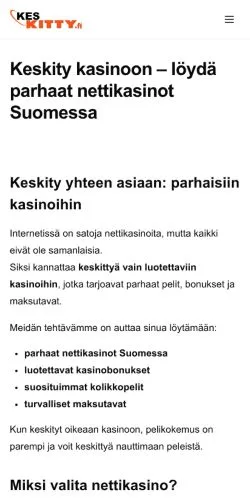 Anteprima del sito Keskity, media di Finlandia per articoli sponsorizzati