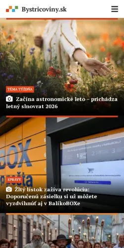 Anteprima del sito Bystricoviny, media di Slovacchia per articoli sponsorizzati
