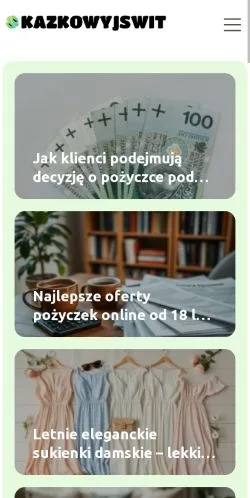 Anteprima del sito Kazkowy Swit, media di Polonia per articoli sponsorizzati