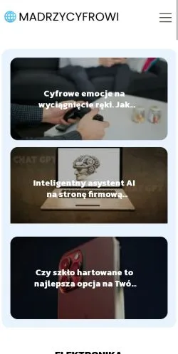 スポンサード記事向けのポーランドメディア、Madrzy Cyfrowiのサイトプレビュー