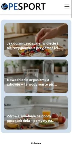Anteprima del sito Pesport, media di Polonia per articoli sponsorizzati