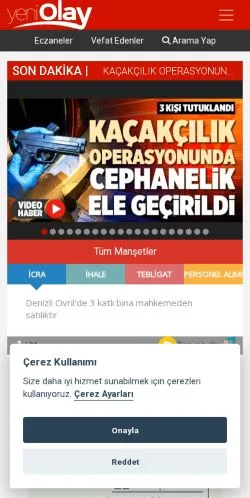 스폰서 기사용 튀르키예 매체 Denizli Yeni Olay 사이트 미리보기