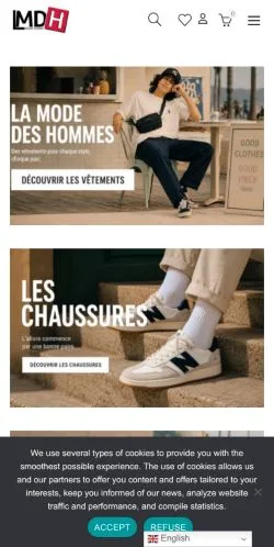 Preview of the La Mode Des Hommes website, a media outlet in France for sponsored articles