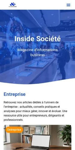 Anteprima del sito Inside Société, media di Francia per articoli sponsorizzati