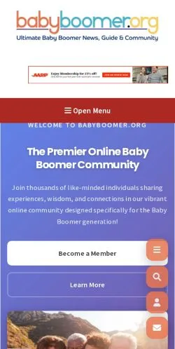 Podgląd witryny BabyBoomer, medium z kraju Stany Zjednoczone do artykułów sponsorowanych
