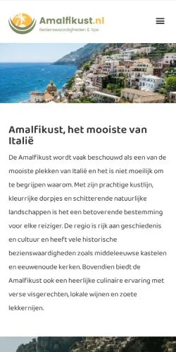 Anteprima del sito Amalfikust, media di Paesi Bassi per articoli sponsorizzati
