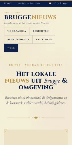 Anteprima del sito Bruggenieuws, media di Belgio per articoli sponsorizzati