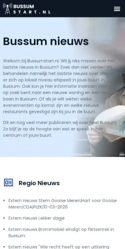 Anteprima del sito Bussum Nieuws, media di Paesi Bassi per articoli sponsorizzati