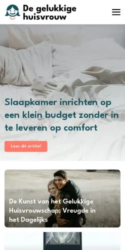 Anteprima del sito De Gelukkige Huisvrouw, media di Paesi Bassi per articoli sponsorizzati