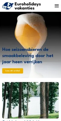 스폰서 기사용 네덜란드 매체 Euroholidays Vakanties 사이트 미리보기