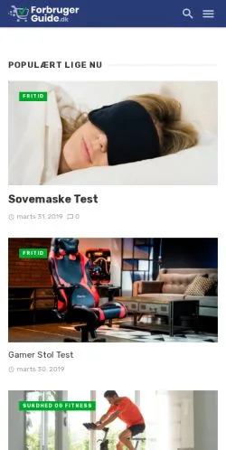 スポンサード記事向けのデンマークメディア、Forbruger Guideのサイトプレビュー