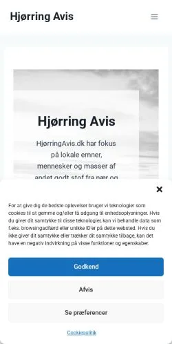 스폰서 기사용 덴마크 매체 Hjørring Avis 사이트 미리보기