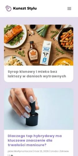 Anteprima del sito Kunszt Stylu, media di Polonia per articoli sponsorizzati