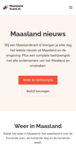 Podgląd witryny Maaslandkrant, medium z kraju Holandia do artykułów sponsorowanych