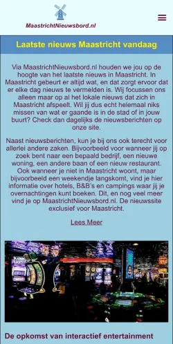 Anteprima del sito Maastricht Nieuwsbord, media di Paesi Bassi per articoli sponsorizzati